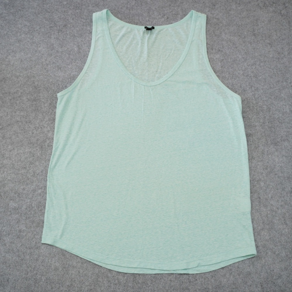 J. Crew Women's XL Tank Top Mint Green Scoop Neck Cotton Blend Casual Classic